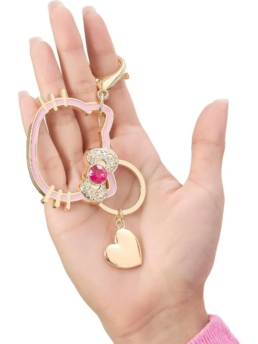 Kawaii Crystal Bling Keychain with Lobster Clip - Cute Sanrio Accessory